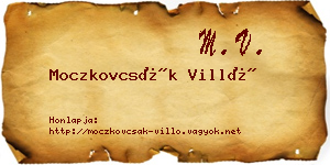 Moczkovcsák Villő névjegykártya